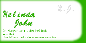 melinda john business card